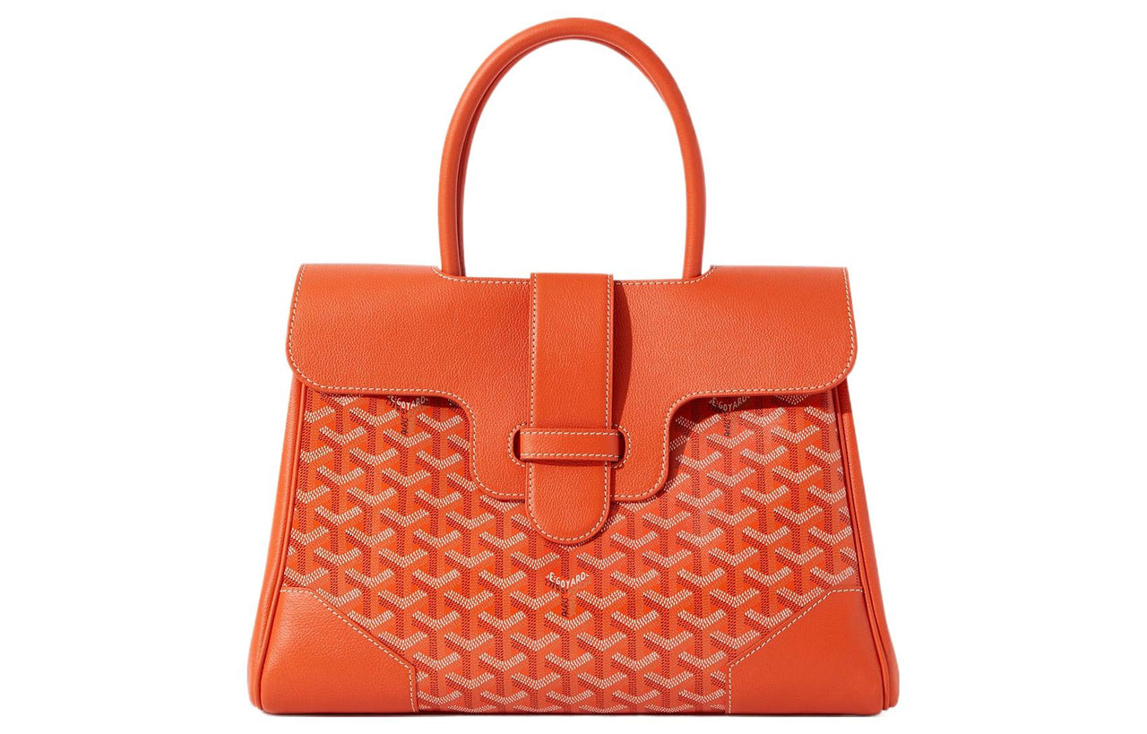 GOYARD Saigon Canvas With Leather Xigong Tote Handbags Shoulder Bags Large Size Unisex Orange