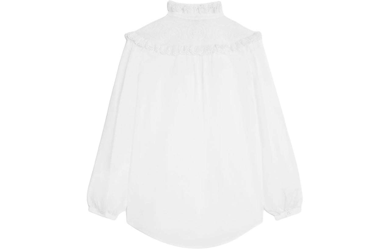 CELINE Embroidered Romy Shirt In Cotton Muslin