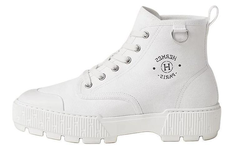 HERMES Itineraire Ankle Boots 3.7cm Women's White