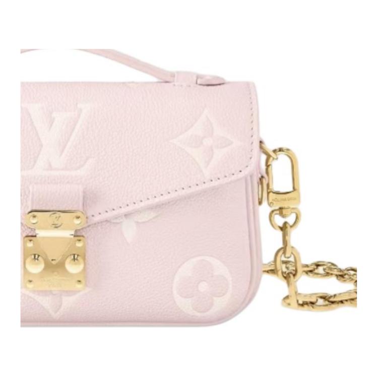 LOUIS VUITTON POCHETTE MÉTIS EAST WEST Calfskin Messenger Bag Shoulder Bag Crossbody Bag Handbag Women's Pink