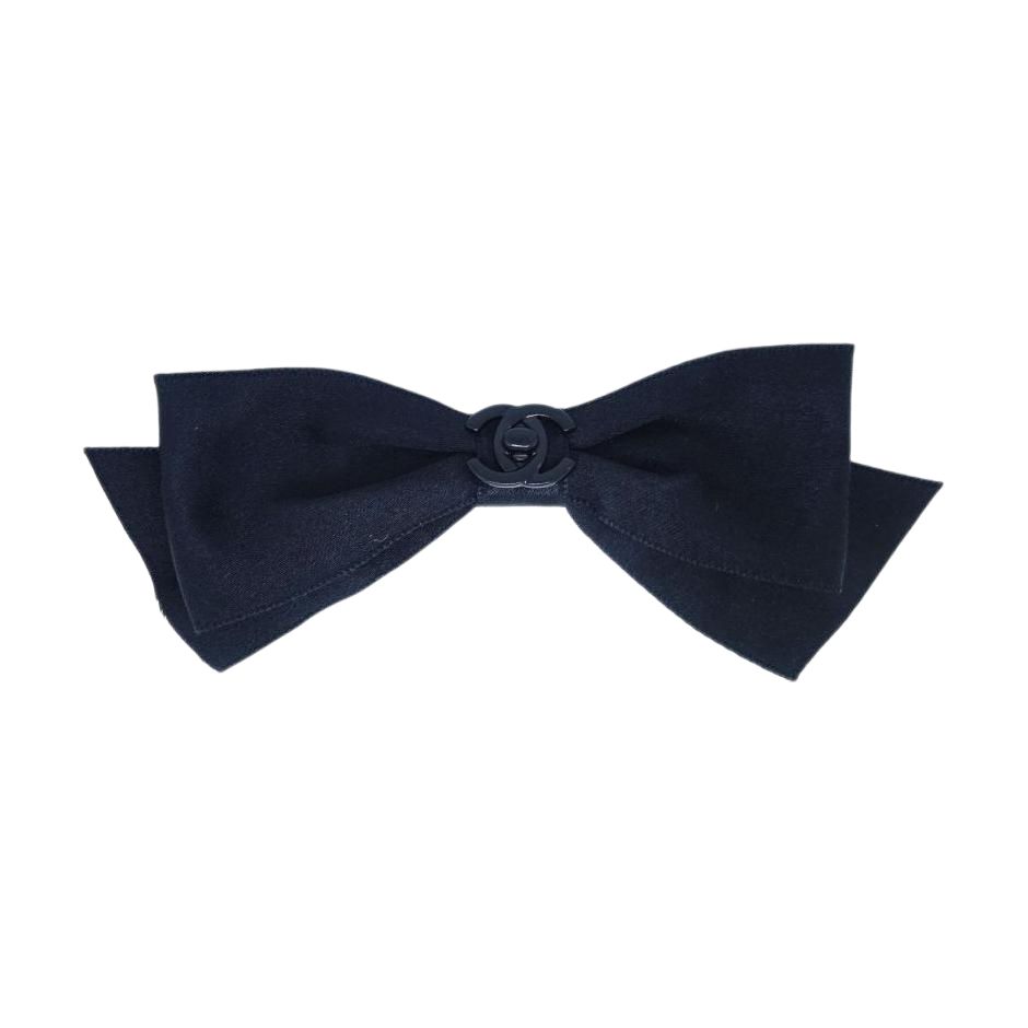CHANEL 1990 2000s Cc Turn lock Bow Hair Barrette