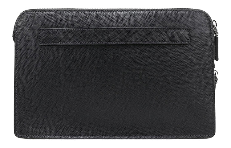 PRADA Cow Leather Clutch Men's Black