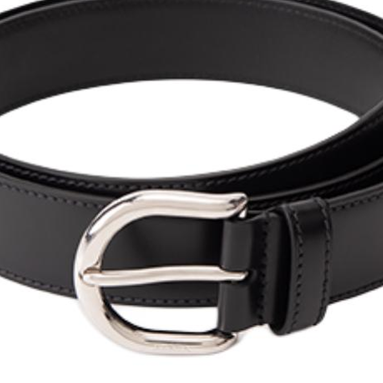 PRADA Cow Leather Belts Women's Black 3.3CM