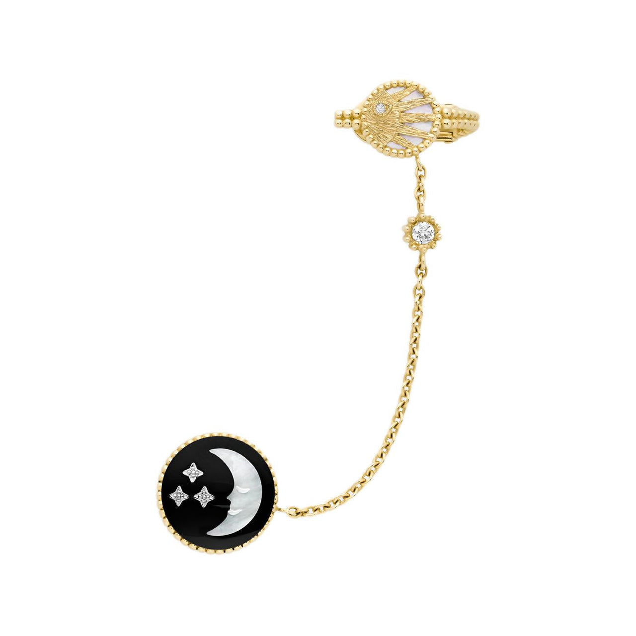 DIOR Diamond 0.01 Ct Earrings Unisex Yellow