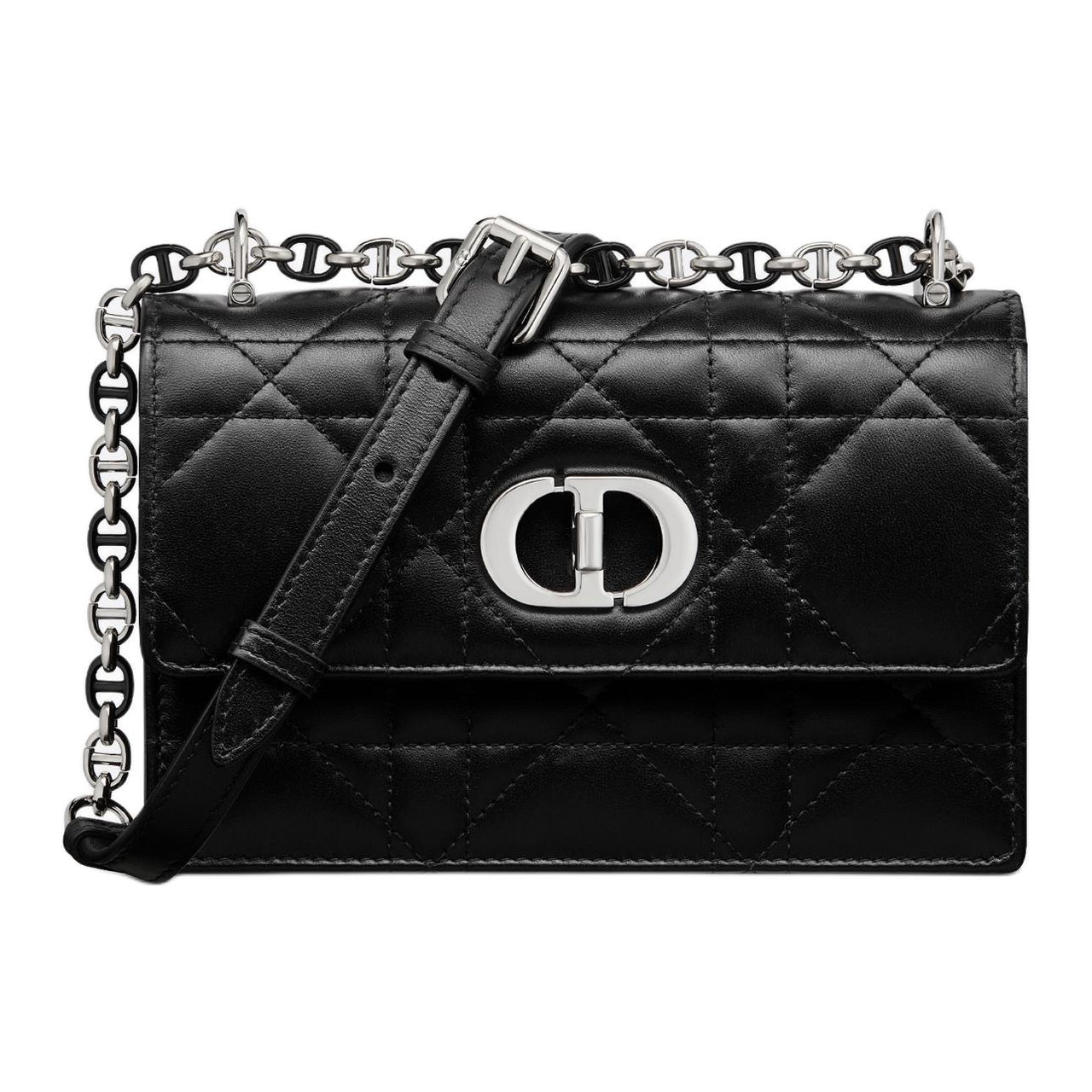 DIOR Caro Sheepskin Shoulder Bag Crossbody Bag Mini Women's Black
