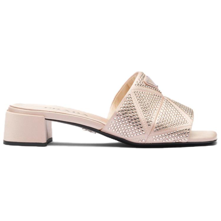 PRADA Crystal Satin Mules