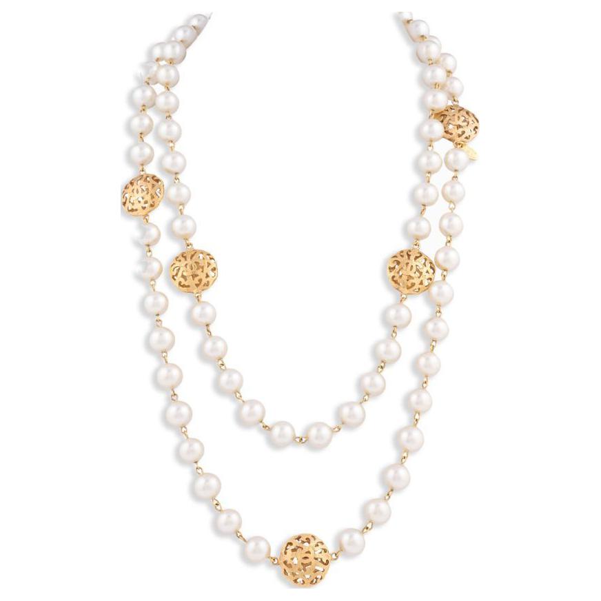 CHANEL 1986 Faux-pearl Layered Necklace