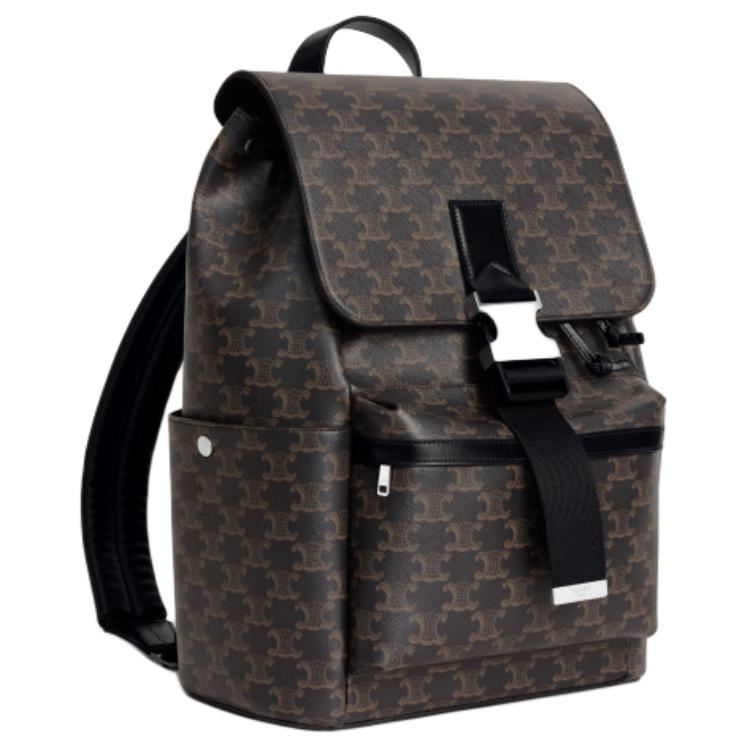 CELINE Cow Leather Backpack Men's Black