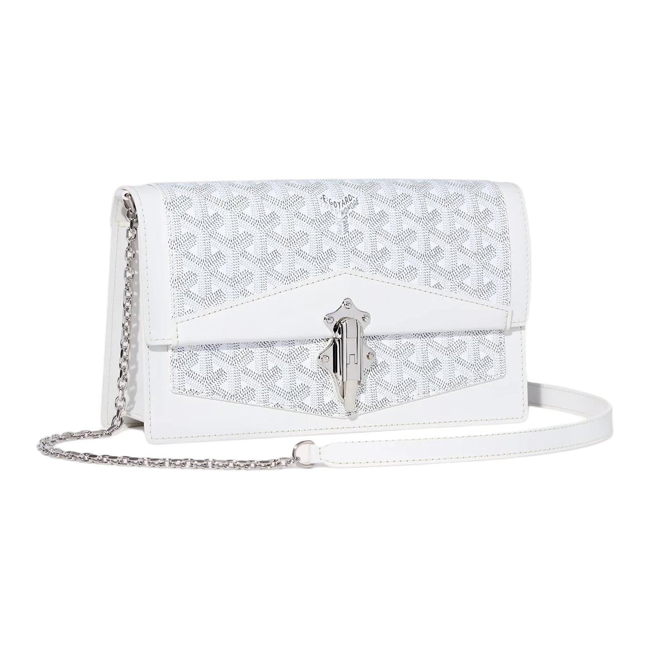 GOYARD Canvas With Calfskin Shoulder Bag Crossbody Bag Women's White