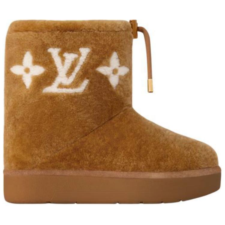 حذاء كاحل نسائي من سلسلة التزلج من LOUIS VUITTON SKI، بني