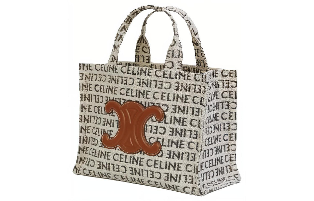 CELINE Canvas With Leather Canvas Bag, Shoulder Bag, Crossbody Bag, Handbag Women's Beige & Brown