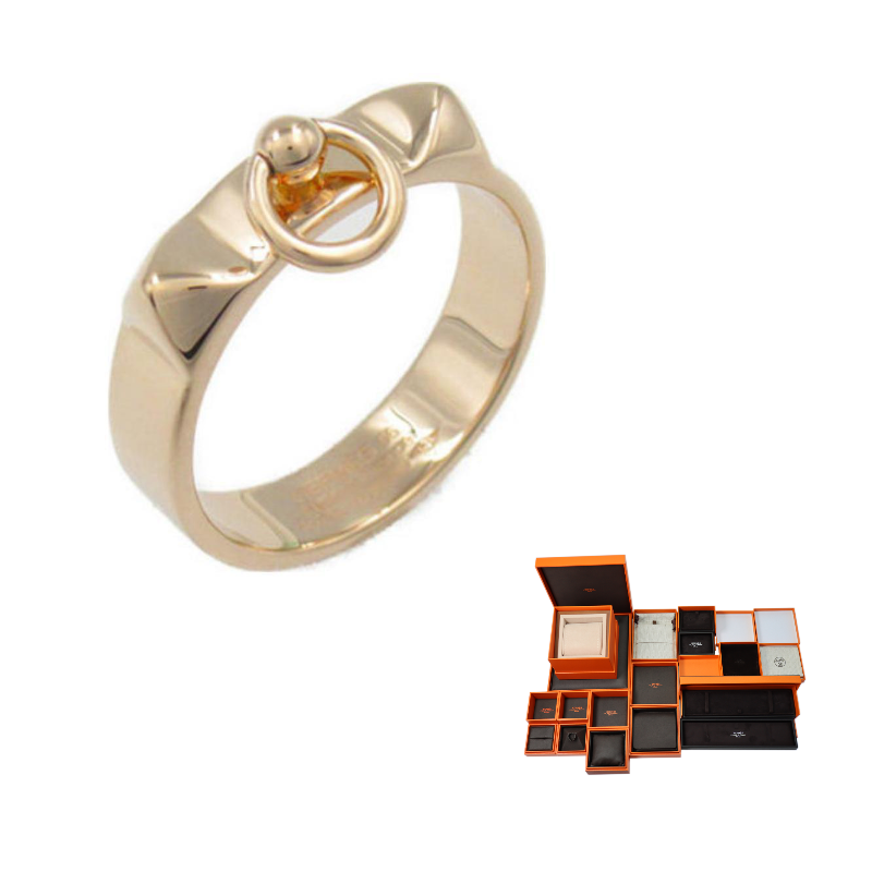 HERMES 18K Pink Gold Rings Women's Gold