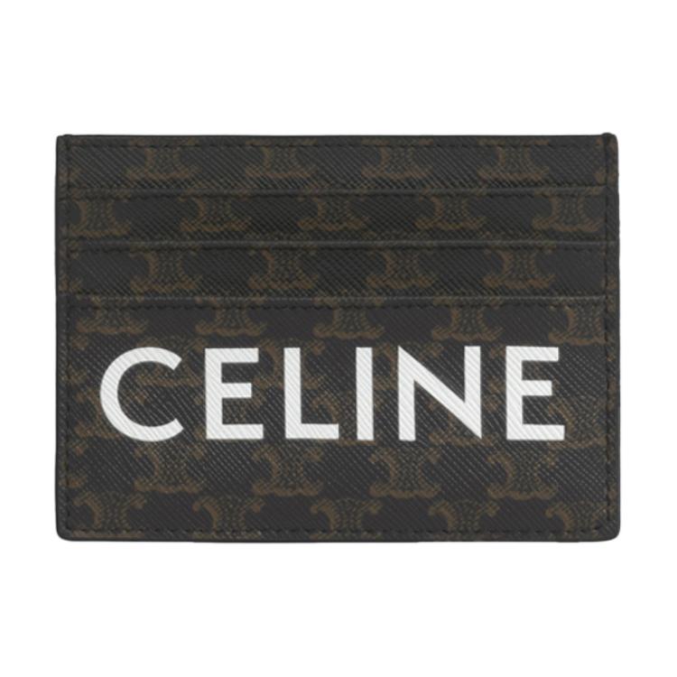 CELINE Canvas Coin Purses Card Holders Men's Black