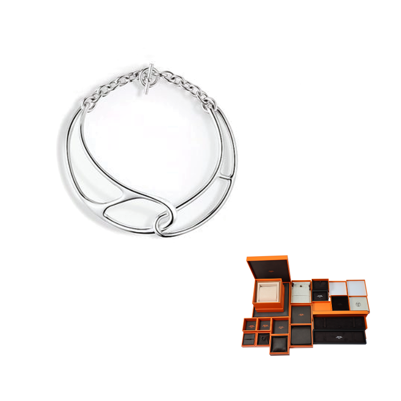 HERMES 925 Sterling Silver Necklaces Women's Silver