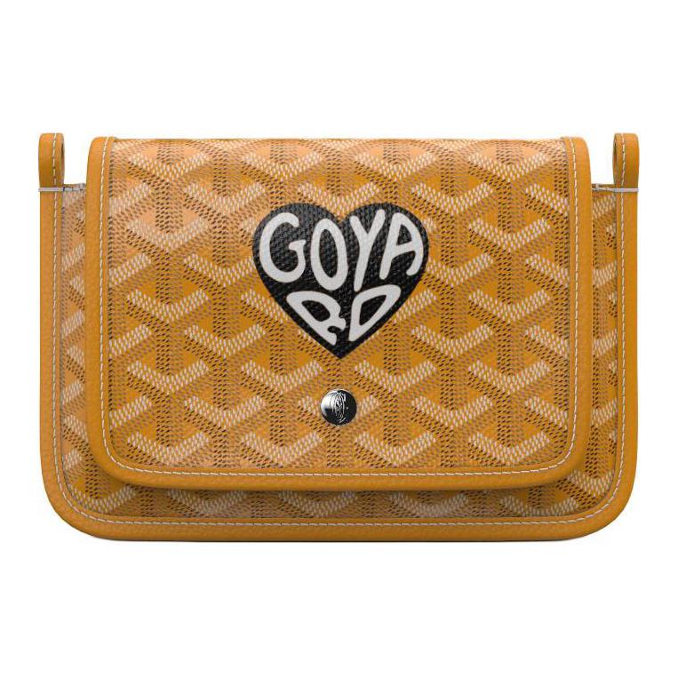GOYARD Plumet Canvas With Leather Envelope Bag Crossbody Bag Shoulder Bag Unisex Yellow/Black Small Heart