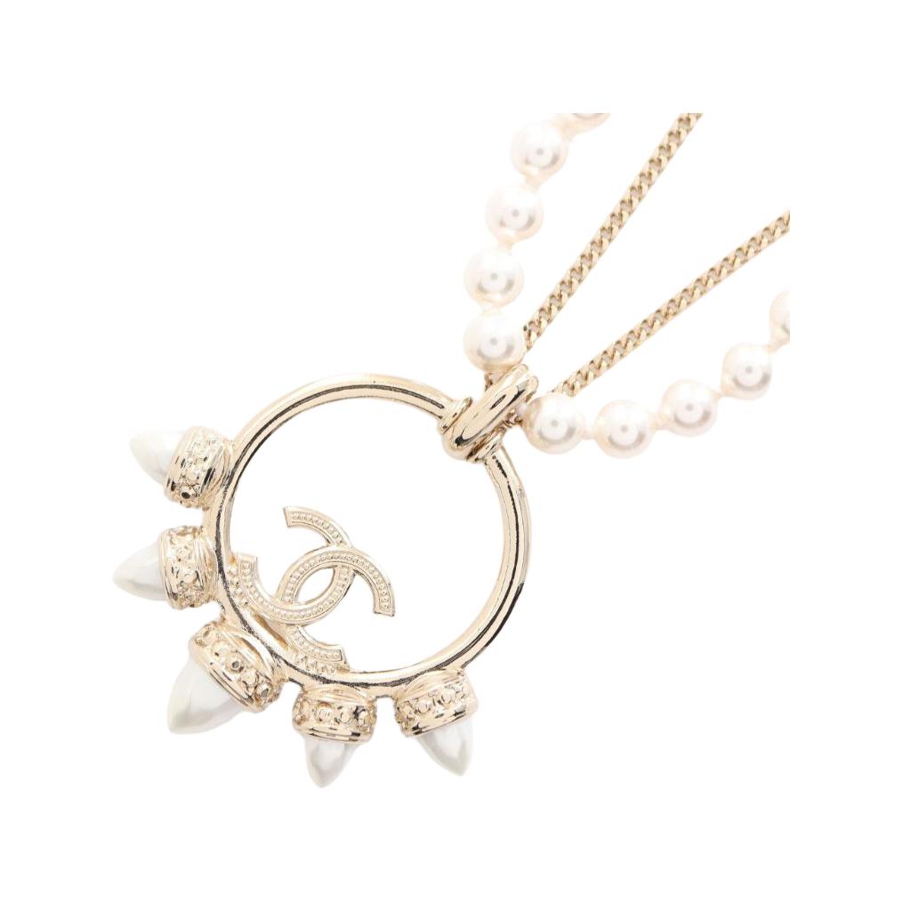 CHANEL 1986-1988 Cc Pearl Necklace