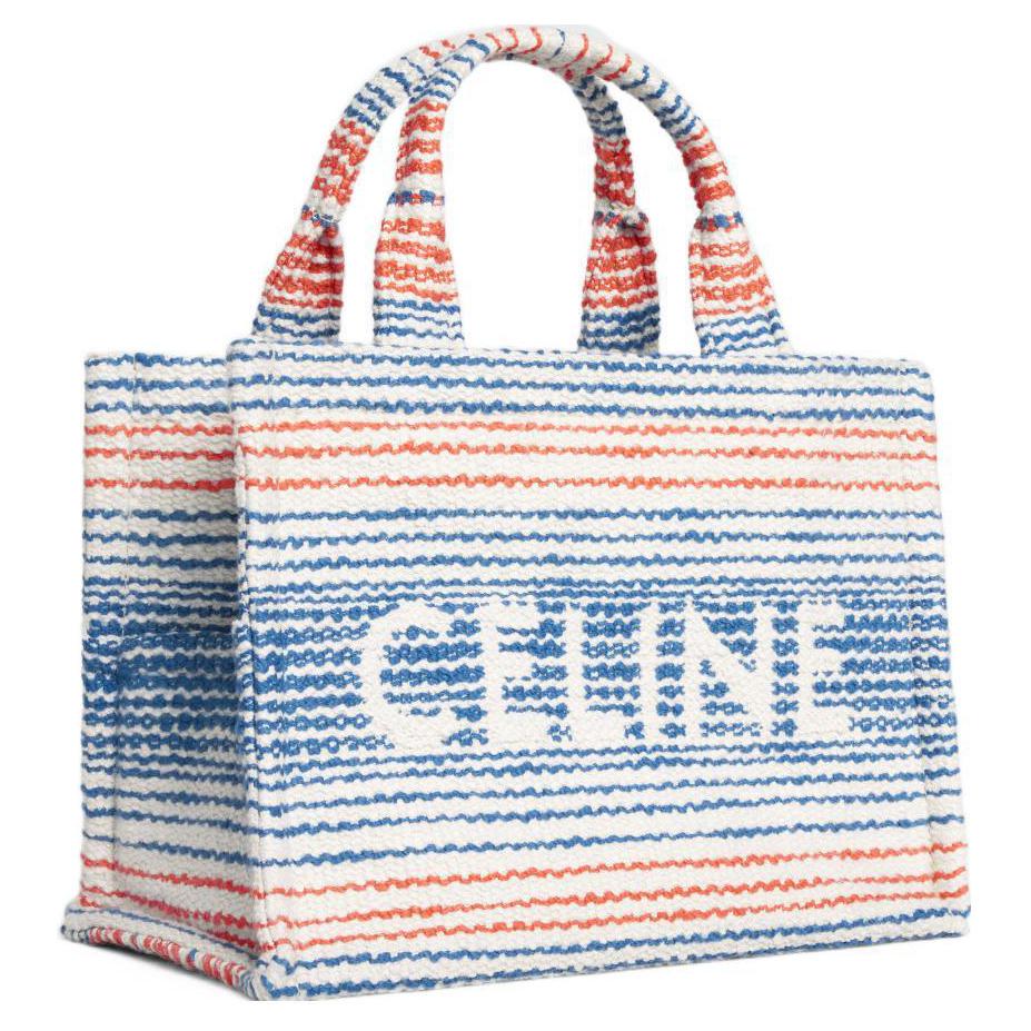 CELINE Cabas Thais Fabric Tote Bag Shopping Bag Handbag Small Size Women's Multicolor