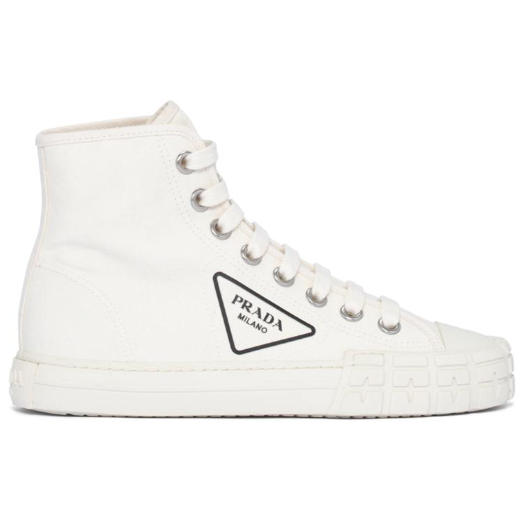 PRADA Canvas Shoes Women's High-Top White