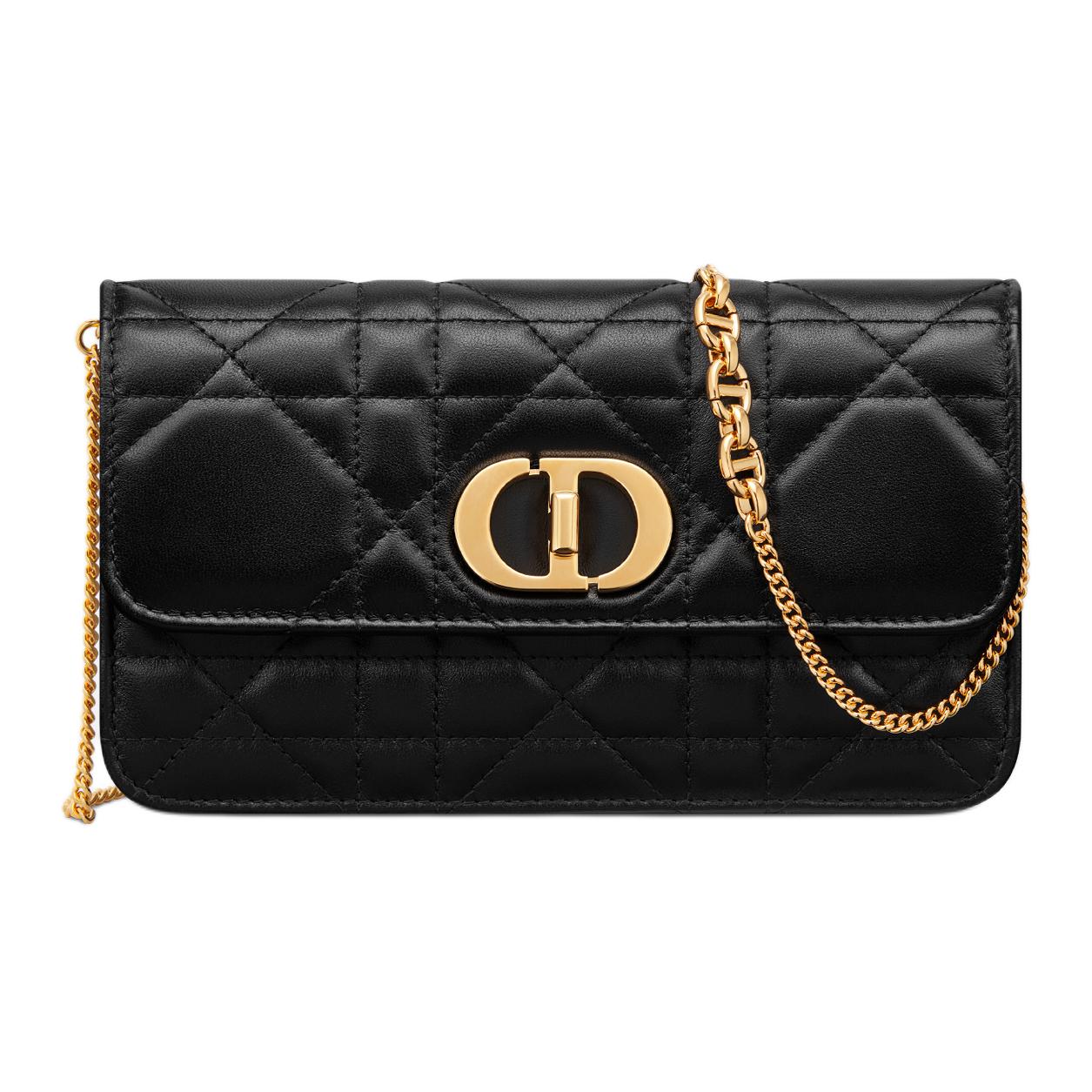 DIOR Sheepskin Shoulder Bag Women's Black