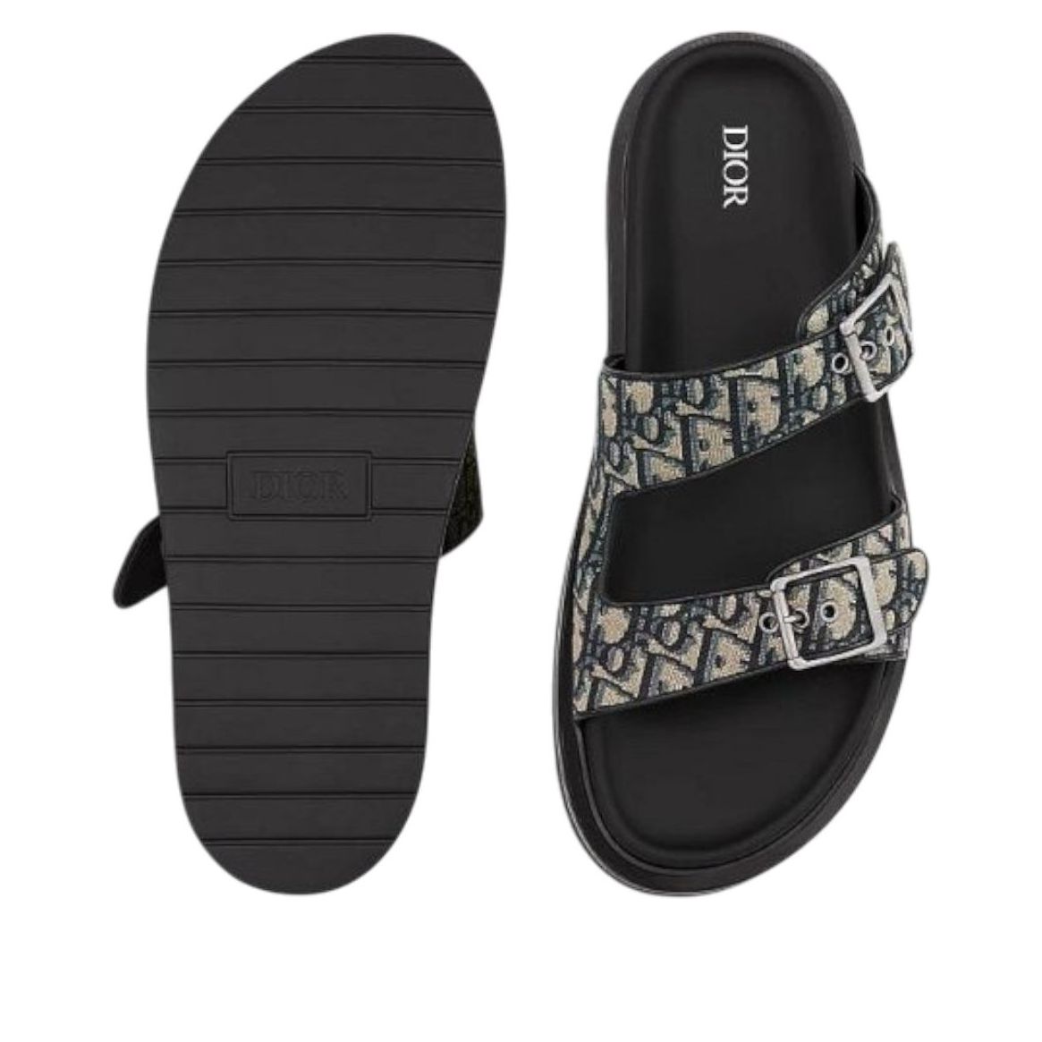 DIOR Aqua Sandal 'Beige Black Oblique Jacquard' 3SA115ZSA-H561