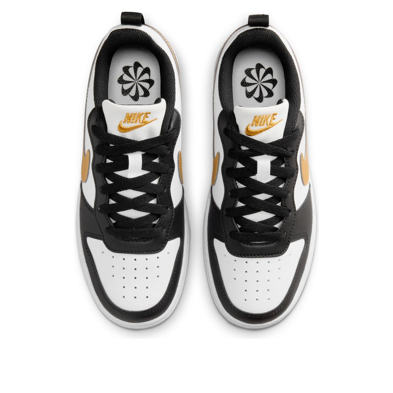 (GS) Nike Court Borough Low Recraft 'Black White Metallic Gold' DV5456-008