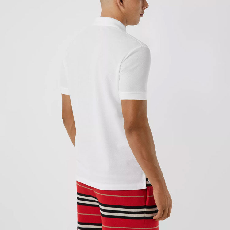 Burberry Pattern Net Cotton Polo Male White 80140051