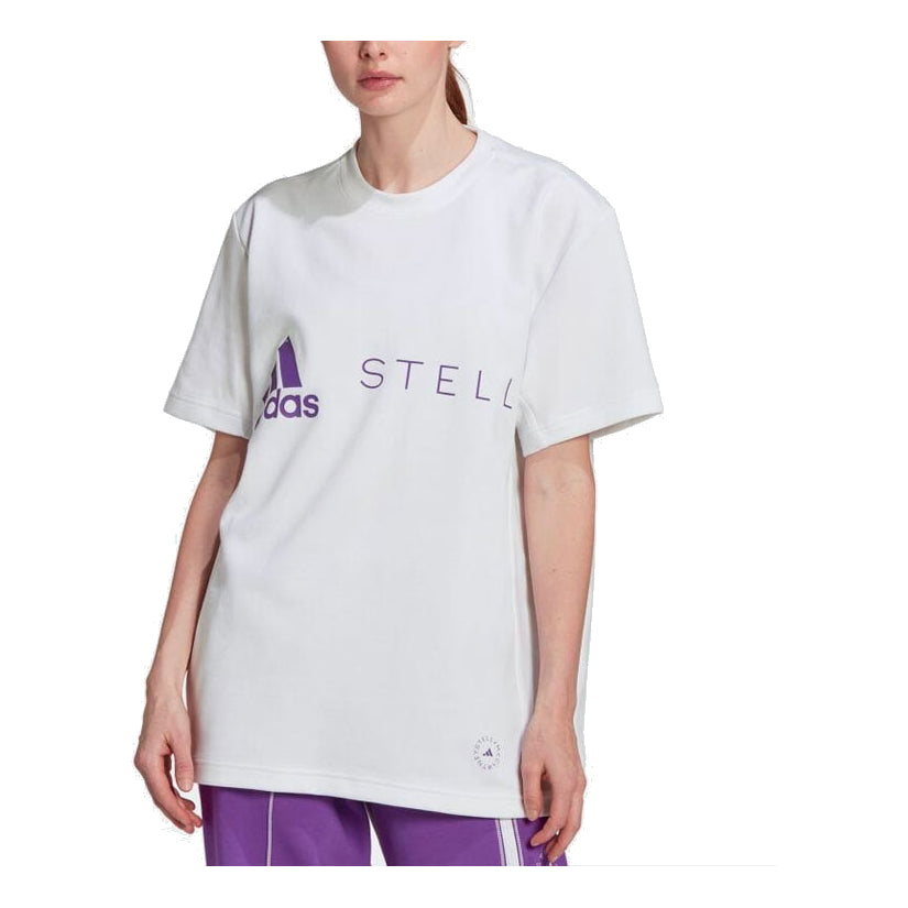 (WMNS) adidas by Stella McCartney Logo T-Shirt 'White' HI0901
