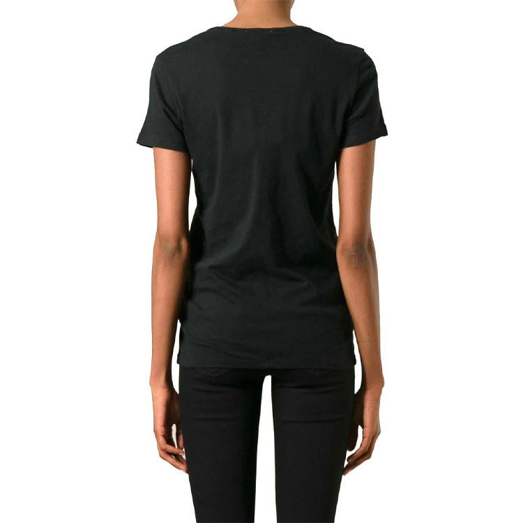 Burberry V-Neck Solid Color Short Sleeve For Black 39733861