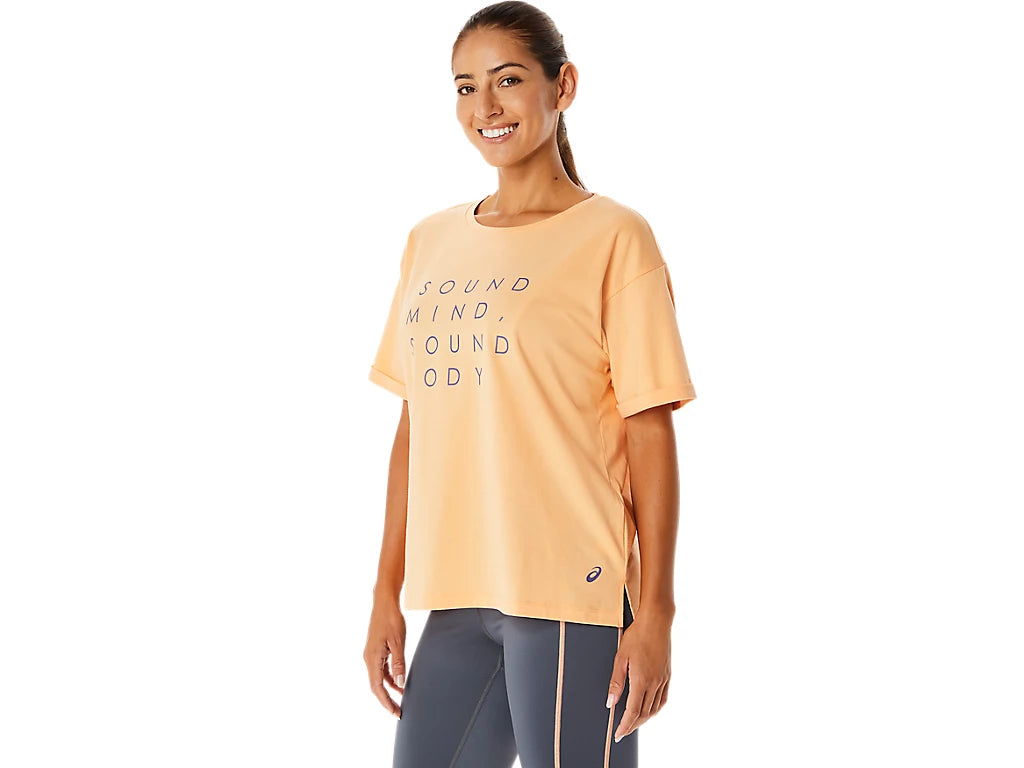 (WMNS) ASICS Training Core Relaxed Graphic T-Shirt 'Orange' 2032C717-800