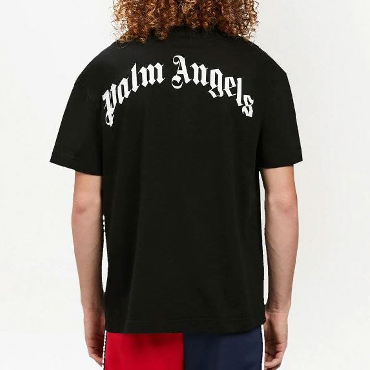 تيشيرت كلاسيكي من Palm Angels SS22 Broken Palm باللون الأسود والأخضر PMAA001S22JER0221055
