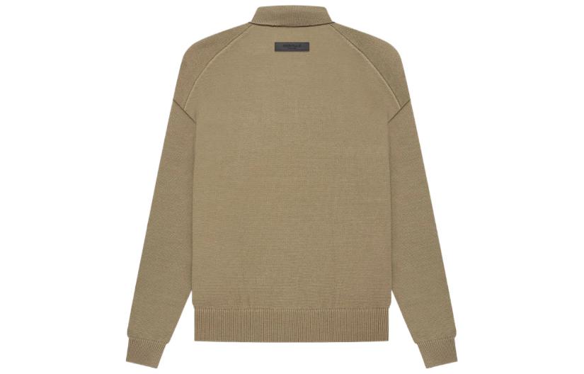 Fear of God Essentials SS22 Knit Long Sleeve Polo Shirt 'Oak' FOG-SS22-231