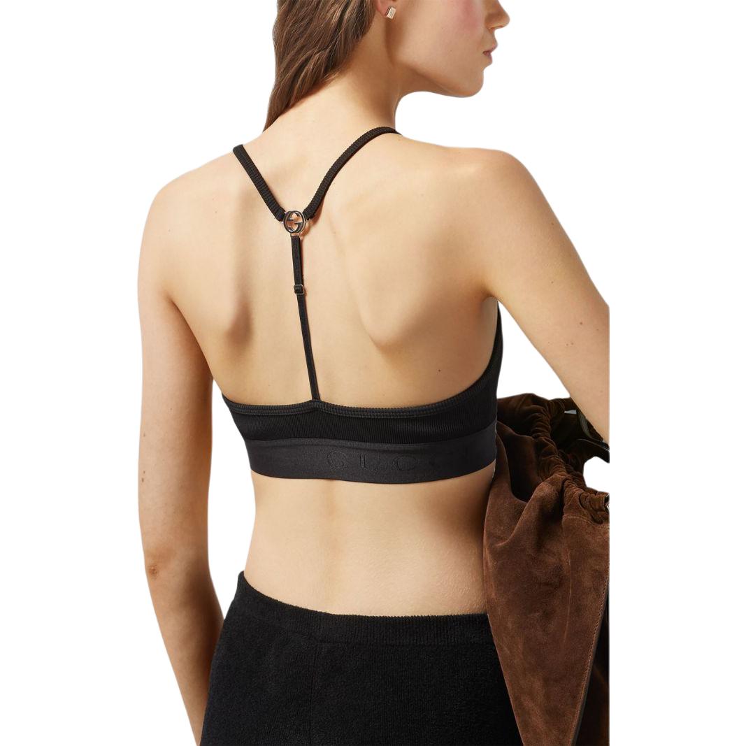 (WMNS) Gucci Nylon Jersey Crop Top 'Black' 772425-XUAJ3-1000