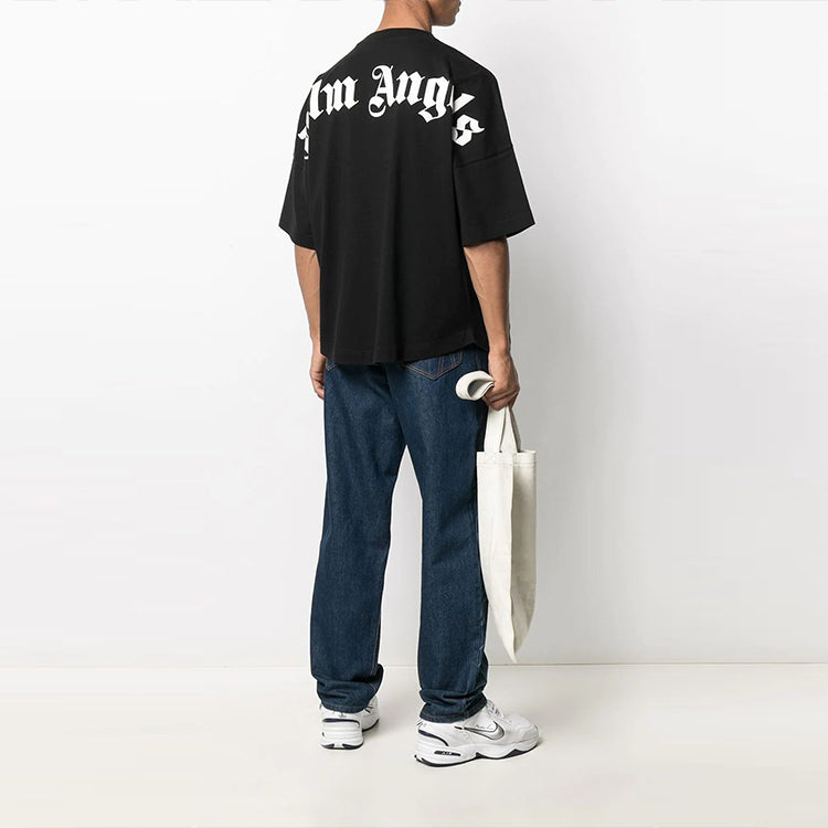 تي شيرت Palm Angels Classic Logo Over Tee "Black White" PMAA002C99JER0011001
