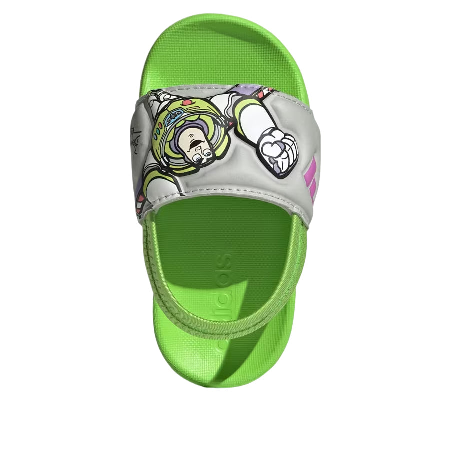 (TD) adidas x Pixar Toy Story Adilette Estrap Slides 'Semi Solar Green Purple Burst Grey Two' JQ4369