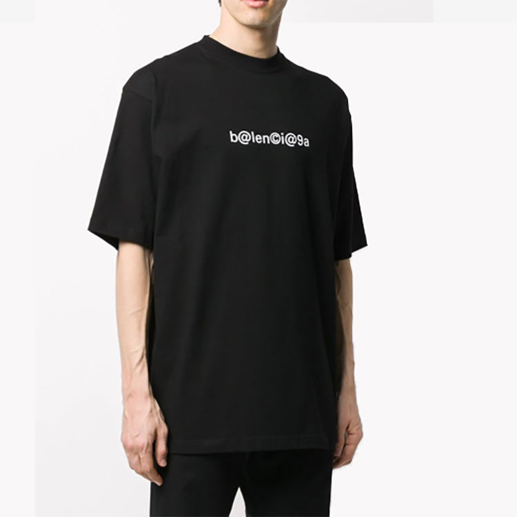 Balenciaga Classic Logo Large Short Sleeve Unisex Black 620941TIV501070