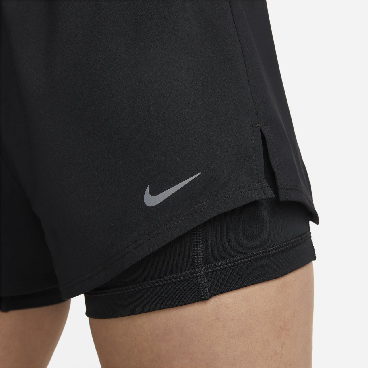 (WMNS) Nike Dri-FIT One Mid Rise 2in1 Shorts Asia Sizing 'Black' DX6013-010
