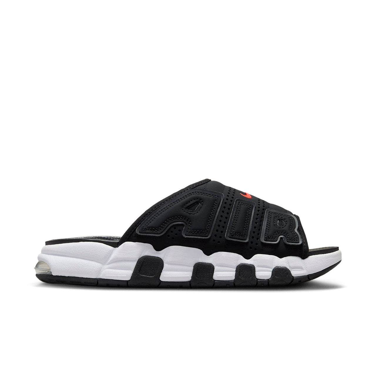 حذاء Nike Air More Uptempo Slide باللون الأسود والأبيض والأحمر FJ2708-001