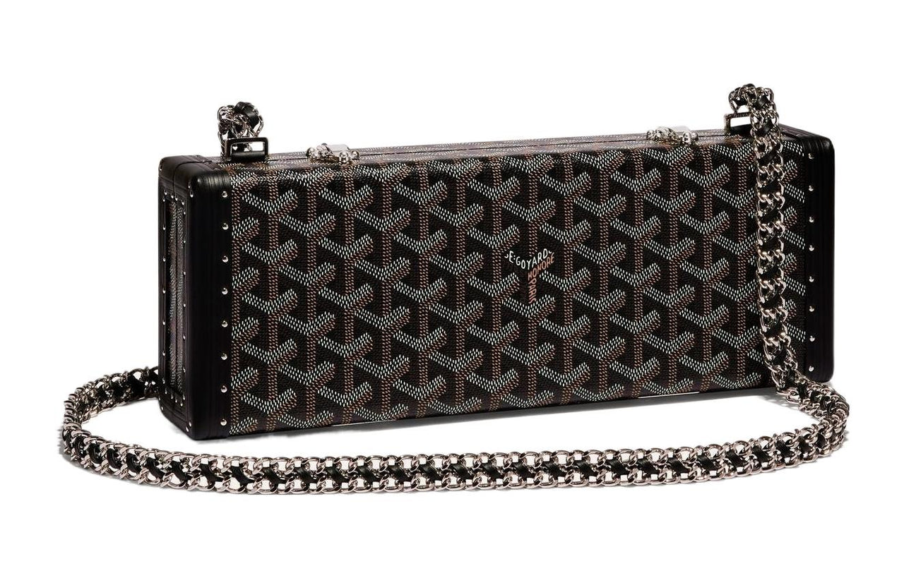 GOYARD Saint-Honoré Canvas With Leather Chain Shoulder Bag Crossbody Bag Regular Women's Black/Gold/White