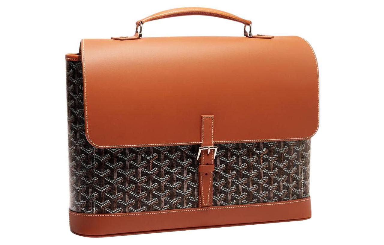 GOYARD Citadin Canvas With Leather Messenger Bag, Handbag, Briefcase Small Size Men's Black/Brown
