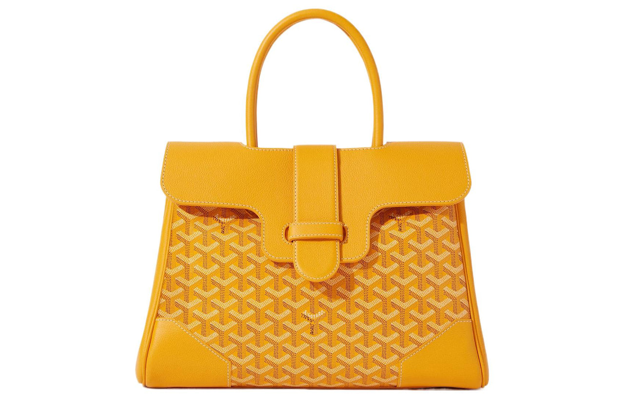 GOYARD Saigon Canvas With Leather Xigong Tote Handbags Shoulder Bags Large Size Unisex Yellow