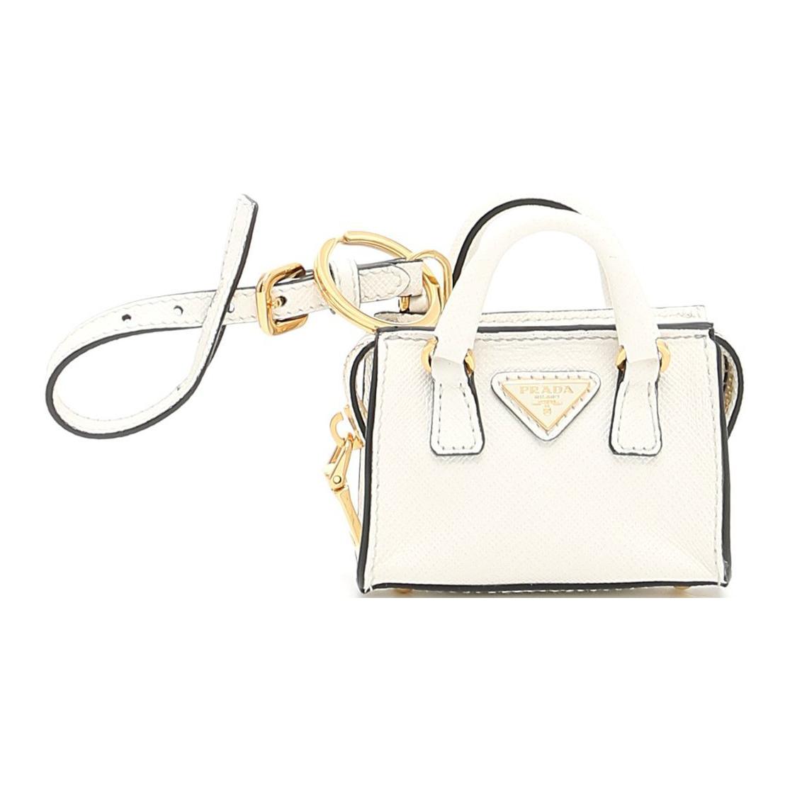 PRADA Calfskin Bag Accessory Women's White