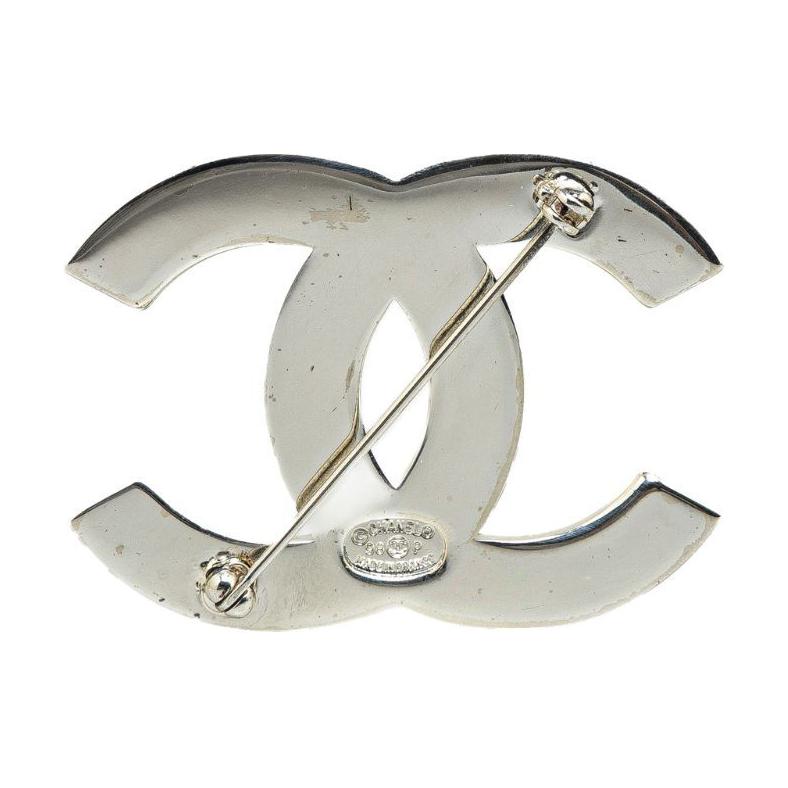 CHANEL 1998 Palladium Plated Cc Costume Brooch