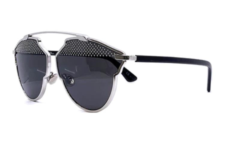 DIOR Acetate Metal Irregular Shape Sunglasses Unisex Black