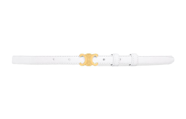CELINE Fashion Trend Casual Smooth Buckle Leather Belts Women's White