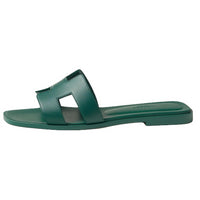 HERMES Oran Abrasion Resistant Slide Slippers Women's Green