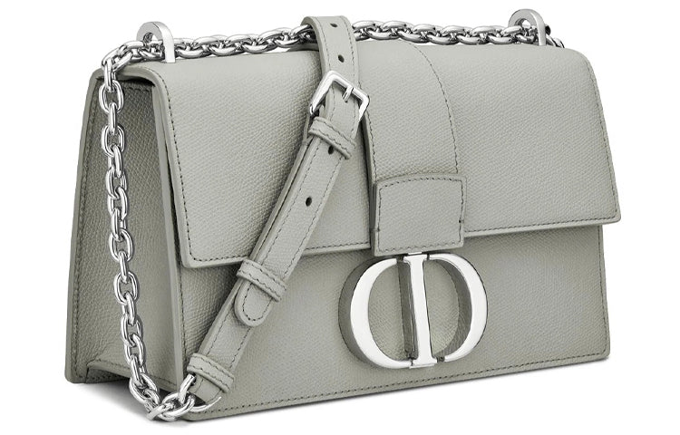 DIOR 30 Montaigne Grained Calfskin Box Bag Crossbody Bags Shoulder Bags Women's Gray