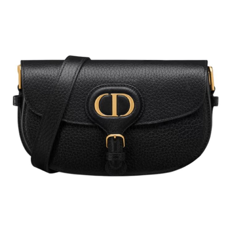 DIOR Bobby Grained Calfskin Crossbody Bag Shoulder Bag Women's Black
