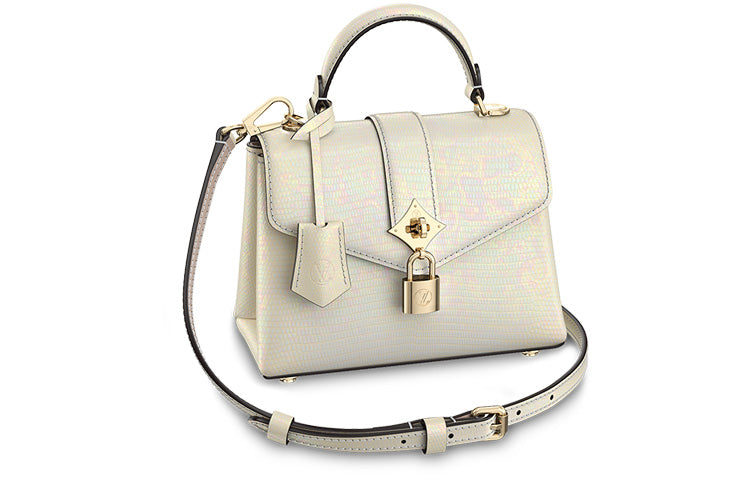 LOUIS VUITTON Rose Des Vents Lizard Leather Shoulder Bag Crossbody Bag Handbag Mini Women's White