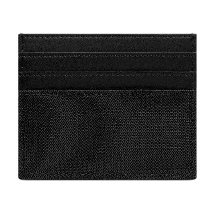 DIOR Saddle Nylon With Leather Saddle Card Holder Men's Black