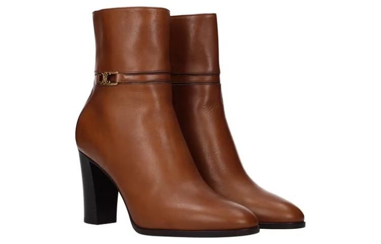 CELINE Claude Ankle Boots 8.5cm Women's Brown